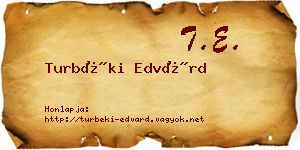 Turbéki Edvárd névjegykártya